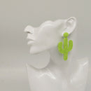 Bohemian Rice Beads Earrings Personality Creative Green Bead Cactus Stitchi P2V6