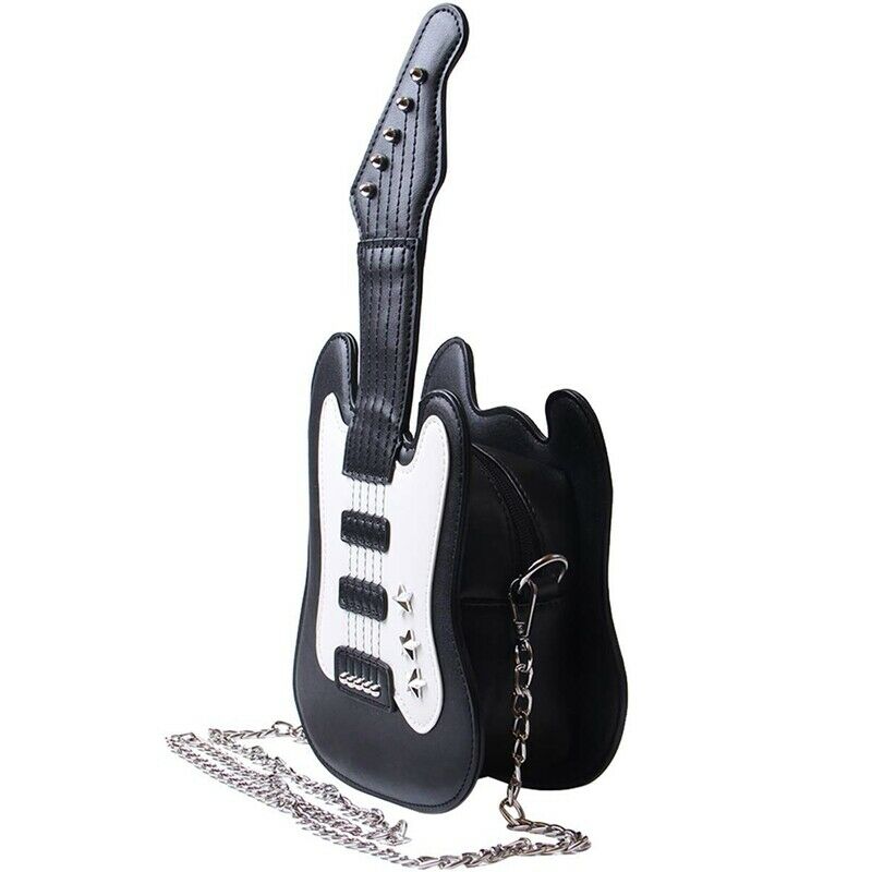 Women'S Piano Music Tote Bag Purse Cute Guitar Shape Crossbody Messenger Sh G2N8