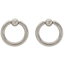 5X(1 pair Stainless Steel Captive Bead Ear Rings Hoop BCR Studs Piercing J V5R9)