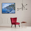 Painting By Numbers Kit DIY Blue Sea Hand Painted Canvas Oil Art Picture