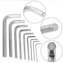 10PCS/SET 0.9mm-8mm Diameter Metric Short Arm Allen Hex Wrench Steel Hexago F7M0
