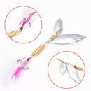 1pc Metallic Sequin 8g Willow Leaf Shape Fishing Sequin Bait With Feather H BX