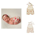 2Pcs Baby Girl Boy Romper Flower Print Photo Costume Photography Prop Outfit