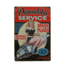 Metal Tin Sign Plaque Car DEPENDABLE SERVICE Poster Cafe Pub Bar Wall Decor