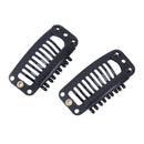 10Pcs Toupee Wig Clips Snap Clips W/ Rubber Back Hair Extension Black 9 TeetF TO