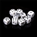 10x 16mm White Acrylic Six Sided Round Corner Opaque Dice LJ
