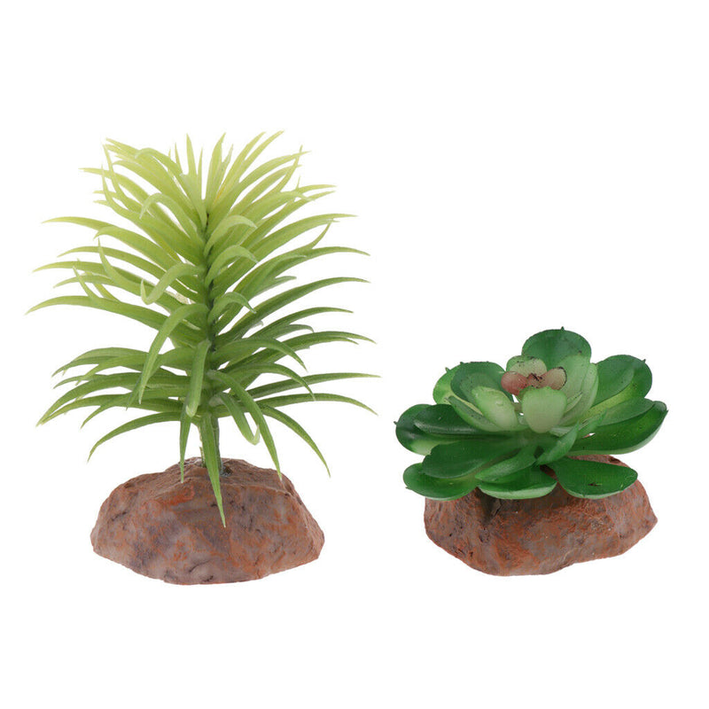 2x Water Plants Aquarium Ornament Landscape Reptiles