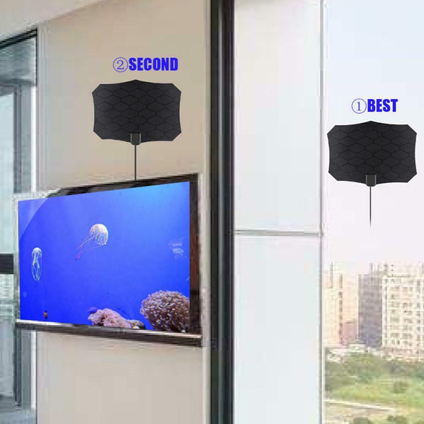 50 Miles Indoor Digital HDTV Antenna Signal Amplifier Booster TV Aerial