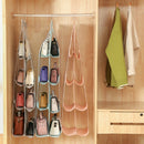 8 Pockets Hanging Purse Handbag Organizer Bag Collection Organizer Pink