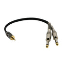 1/8 Inch(3.5mm) TRS Stereo to Dual 1/4 inch(6.35mm) TS Mono Y Splitter Cable