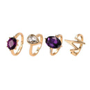 3pcs/set Fashion Water Drop Zircon Geometric Ring Women Knuckle Rings Jewelry