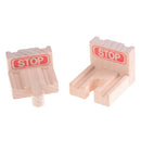 2pcs End Bumper Buffer Stop Set Wooden Railway Track Accessory Train Block GqMTE