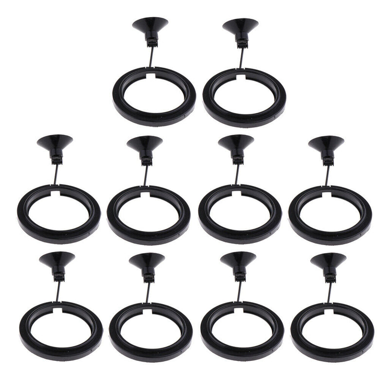 Betta Feeding Ring Aquarium Fish Feeding Ring With Suction Cup Black 10 Pack