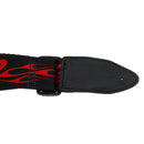 Durable Guitar Bass Strap Belt with PU Leather Ends Blaze Pattern for Electric