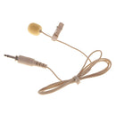 3.5mm Jack Plug Mini Clip On Microphone Mic With Tie Collar Shirt Clip Beige