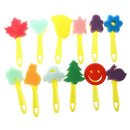 12 pcs colorful different shapes Children Painting Craft sponge stamp