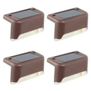 4Pcs Solar Powered LED Deck Lights Outdoor Path Garden Stairs Step Fence LamC4P1