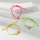 3Pcs Braided Leather Yellow&Green&Pink Bracelet For Women Natural Shell&Cla
