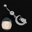 White Moon Owl Pendant Navel Piercing Women Belly Button Ring Piercing JewelrSP