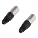 2 Pieces Metal 4Pin/4P XLR Connector Plug Male Audio Microphone Connector