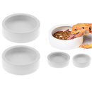2 Pcs Reptile Ceramic Feeding Dish Food Water Bowl Feeder Worm Basin Tray