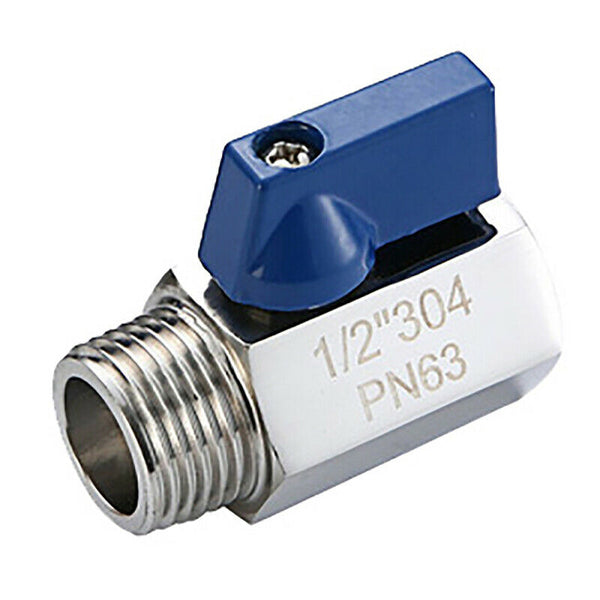 1/2" NPT, Stainless Steel 304 Mini Ball Valve Female X Male Brewing Ball Valve