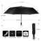 Travel Umbrella Large Umbrella Windproof Waterproof,Compact Folding Black U D3U6