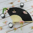 Diy Wedding Party Decoration Folding Paper Hand Fan 8.25 Inch Black (5 Pcs) X4J9