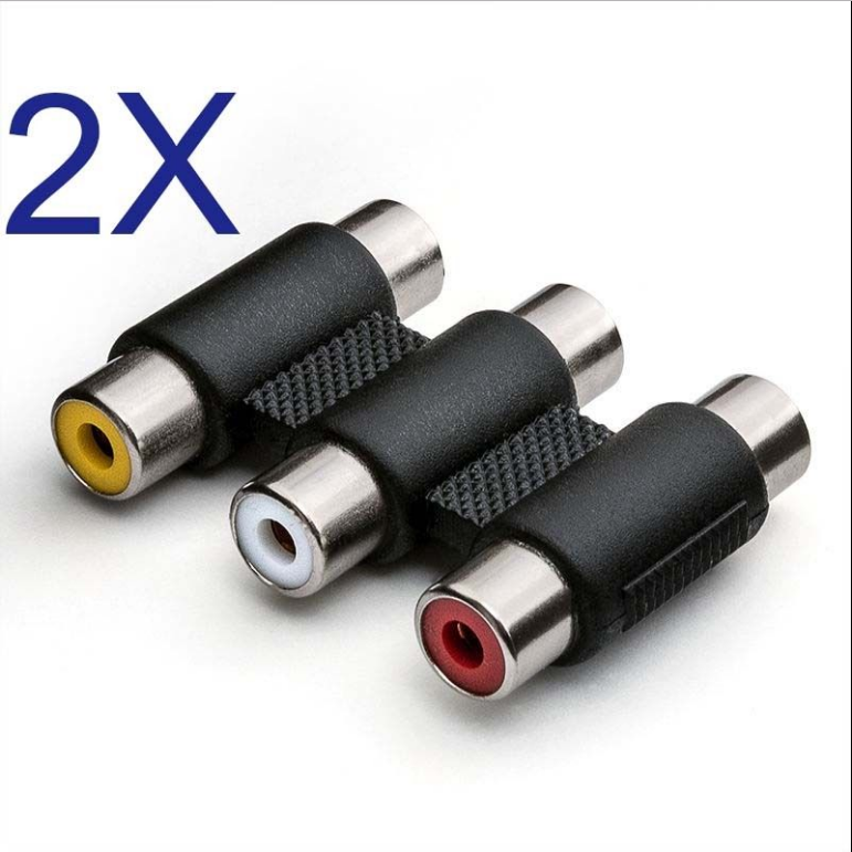 2x Composite 3RCA  AV Audio Video Female To Female Coupler Adapter Joint