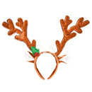 Brown Kids Christmas Headband Antlers Xmas Novelty Costume Reindeer Santa