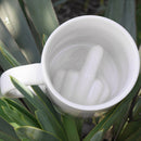 Design White Middle Finger Mug Novelty Style Mixing Coffee Milk Cup Funny C H1N6