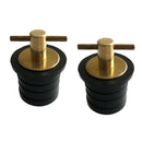 Drain Plug Brass Turn Tite Boat Bilge Drain Plugs Pair Two Plugs 1-1/4"Dia.