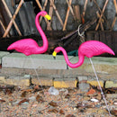 1Pcs Pink Looking Up Plastic Flamingo Yard Garden Lawn Art Ornaments Decor