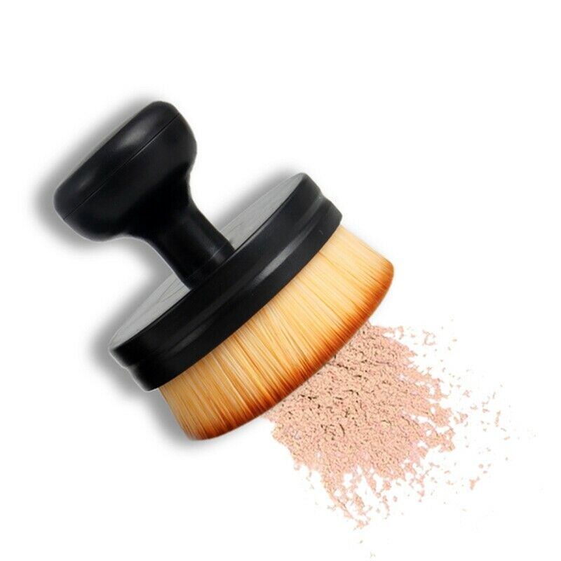 Round Seal Makeup Brush Short Handle Flat Face Foundation Concealer Powder  K4L8