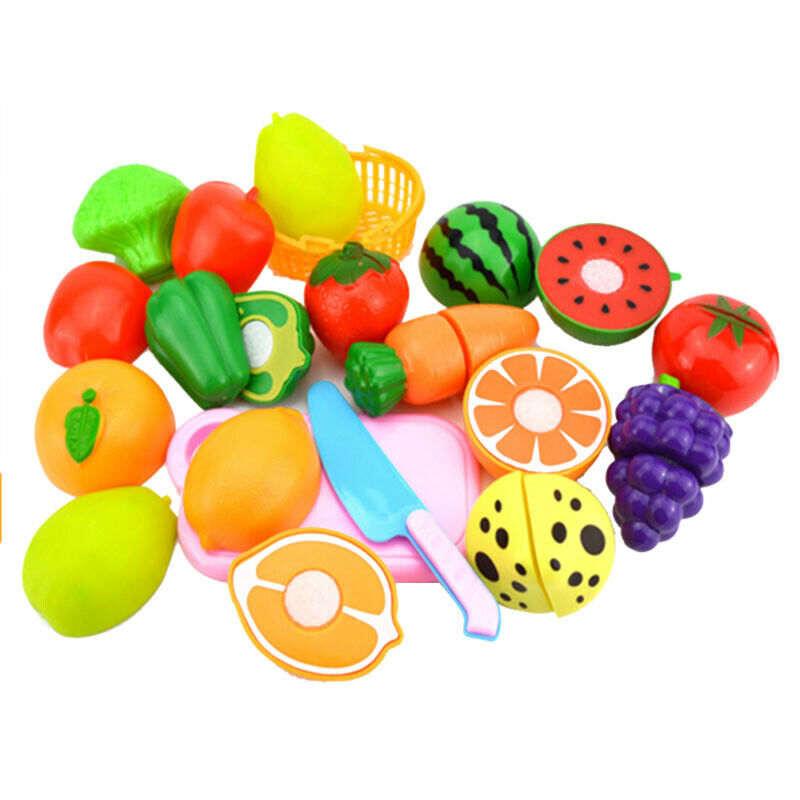 Fruit Vegetable Food Cutting Set Pretend Role Play Kitchen Food Toys for Ki E5D5