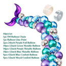 44PCS Mermaid Tail Balloon Arch Set Baby Shower Kids Happy Birthday Party D