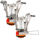 2PCS Portable Camping Stoves Backpacking Stove with Piezo Ignition Adjustab