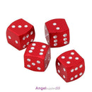 4pcs Dice Style Car Tire Wheel Tyre Caps Valve Stem Dust Covers (Red)
