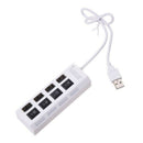 1X High Quality 4 Port White USB Hub Portable 4 Ports USB With four switch  S7Q2