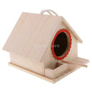 Wooden Bird House Birdhouse Hanging Nest Nesting Box with Rope Home Garden L