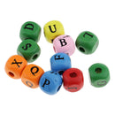 200pcs Wooden Alphabet Letters Loose Cube Beads for Beading Crafts 10mm
