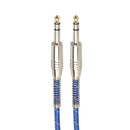 Nylon Braided 6.35mm 1/4 TRS Male Cable Patch Connector for Guitar Bass 5m