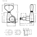 1 Set 6L Electric GuitarS Tuning Pegs Lock String Golden