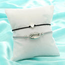 2Pcs/Set Bohemian Shell Heart Rope Chain Bracelet Bangle Women Jewelry Gift JR