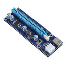 PCI-E 1x to 16x Video Card Extender Card with 6Pin Power Cable USB3.0 Port