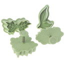 4PCS/Set Cookie Cutters Moulds Leaf Shape Plastic Baking Mould Cookie Cut Gw