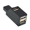 3 Port USB2.0 Hub High Speed Splitter Plug and Play Bus Adapter Extender Black