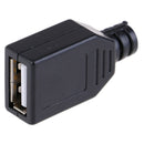 10pcs Type A Female USB 4 Pin Plug Socket Connector With Black Plastic Cove OZ