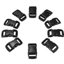 100pcs 3/8"Contoured Curved Side Release Plastic Buckle for Paracord Bracelet ME