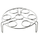 1X Stainless Steel 7 holes Egg Holder Boiled Steam Egg Steamer Rack Kitchen Tool